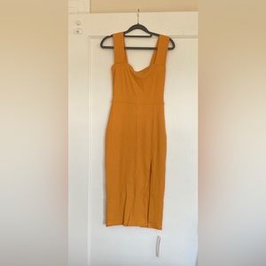 Reformation Cassi Knit Dress, S, cantaloupe (orange/yellow), NWT